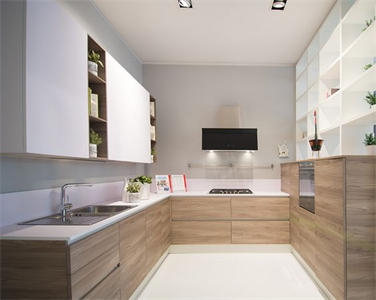 Contemporary U Shaped Modular Laminate Kitchen Cabinet