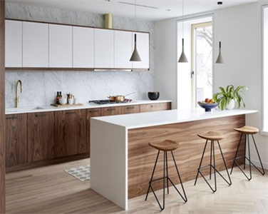 Contemporary High Grade Modular Wood Veneer Kitchen Cabinet