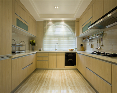 Customized U Shape Modular Melamine Kitchen Cabinet