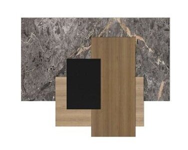 Simple Linear Shaped Durable Wood Veneer Kitchen Cabinet