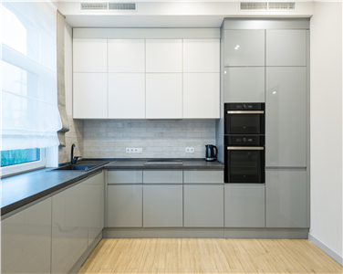 Apartment L Shape Durable PVC Kitchen Cabinet