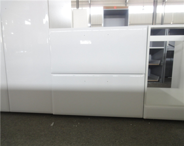 Custom L Shape Glossy PVC Kitchen Cabinet