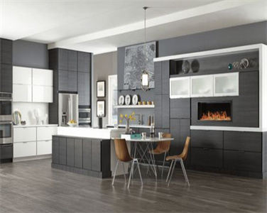 Minimalist Practical Gray Melamine Kitchen Cabinet
